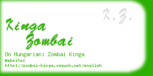 kinga zombai business card